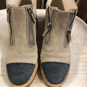 chanel two tone boots